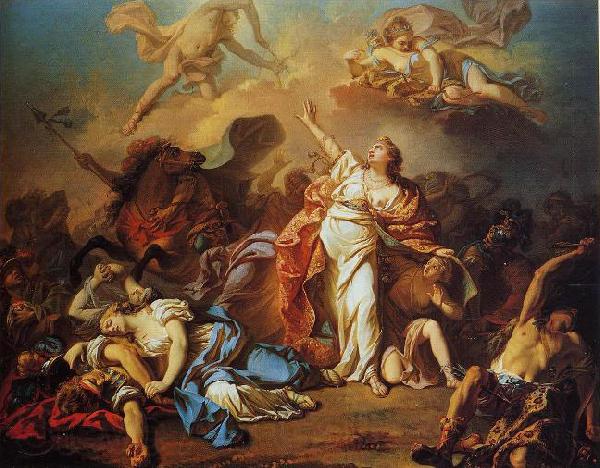 Jacques-Louis David Diana and Apollo Piercing Niobe s Children with their Arrows France oil painting art
